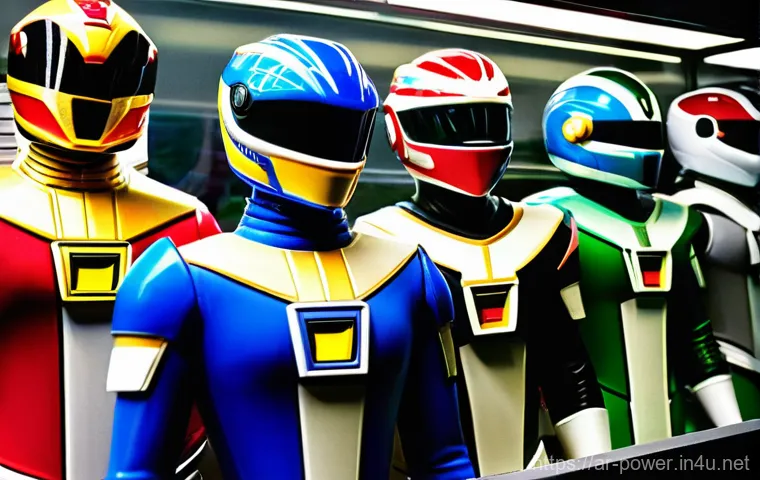 파워레인저 레인저 키트 기능 - **Prompt 2: Megazord Assembly in an Epic Landscape**
    "An epic, wide shot of a multi-component Me...